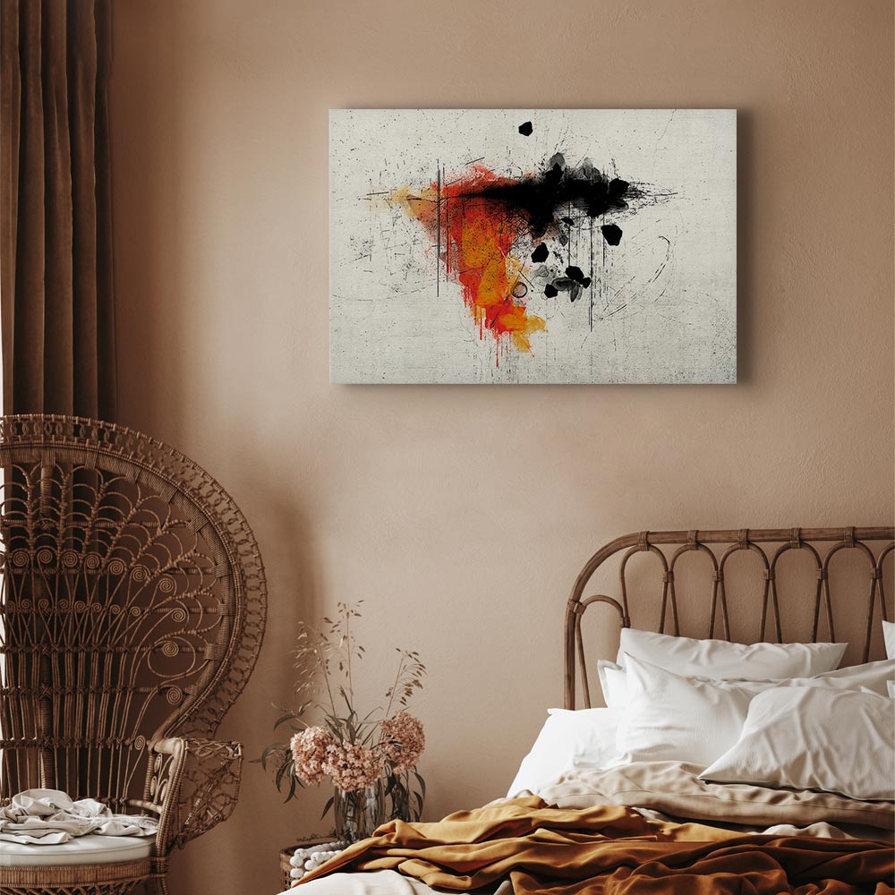 Red Abstract Texture Wide Canvas Print