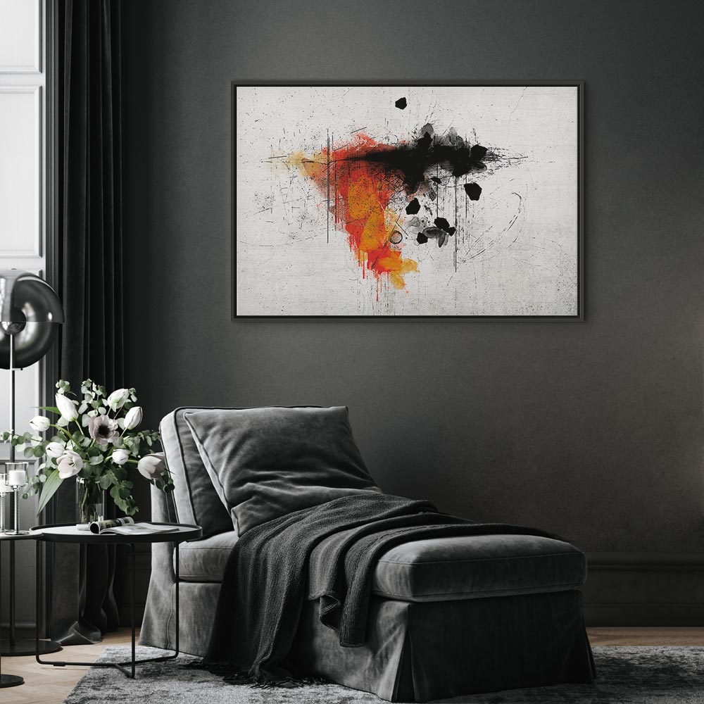 Red Abstract Texture Wide Canvas Print