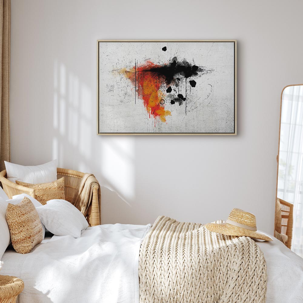 Red Abstract Texture Wide Canvas Print