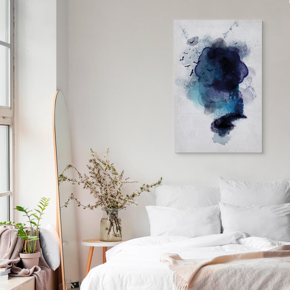 Blue Watercolor Abstract Canvas Print