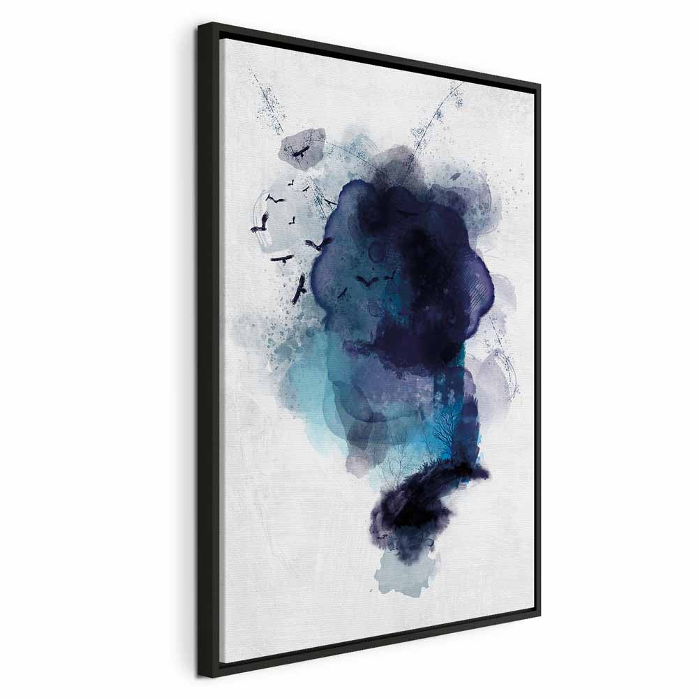 Blue Watercolor Abstract Canvas Print