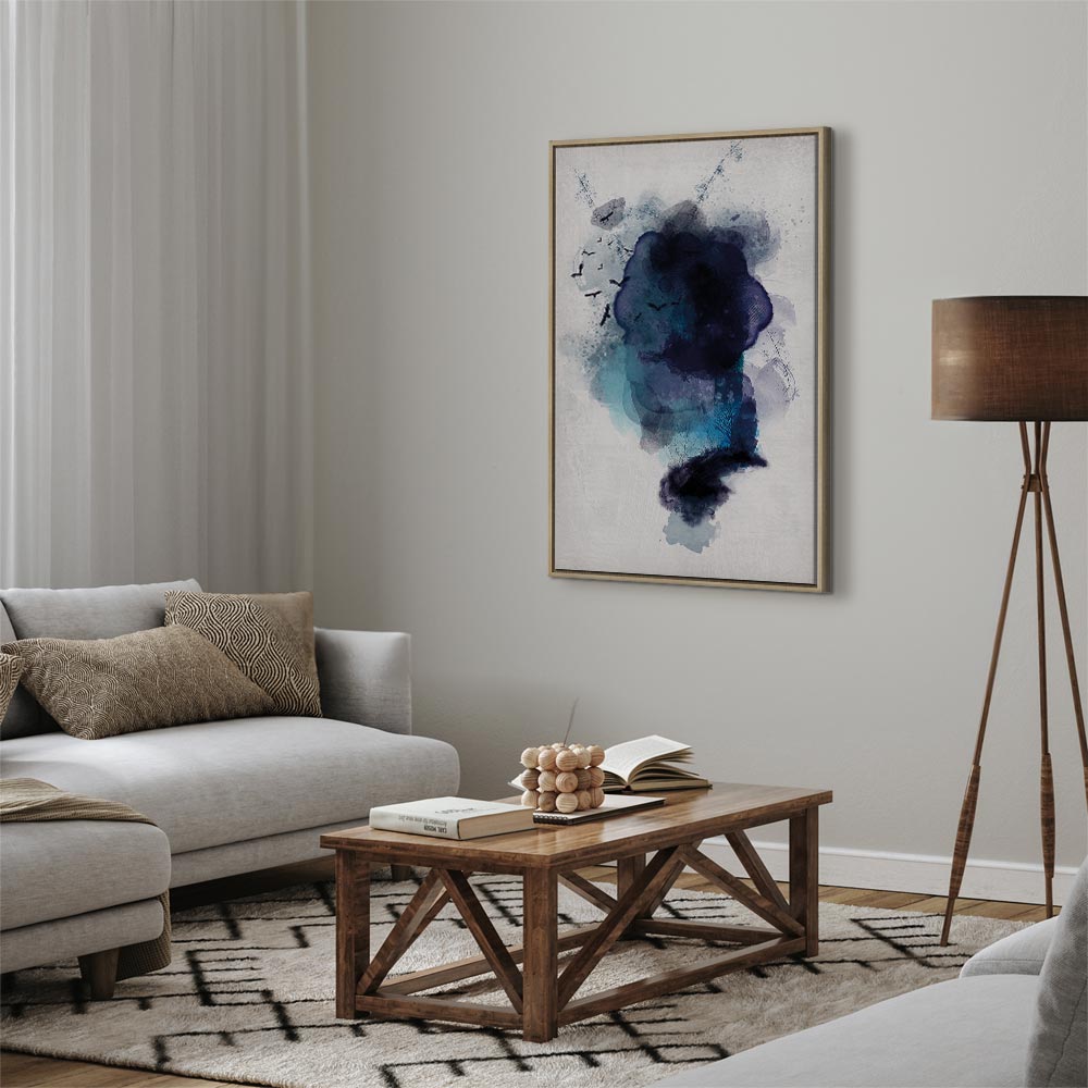 Blue Watercolor Abstract Canvas Print