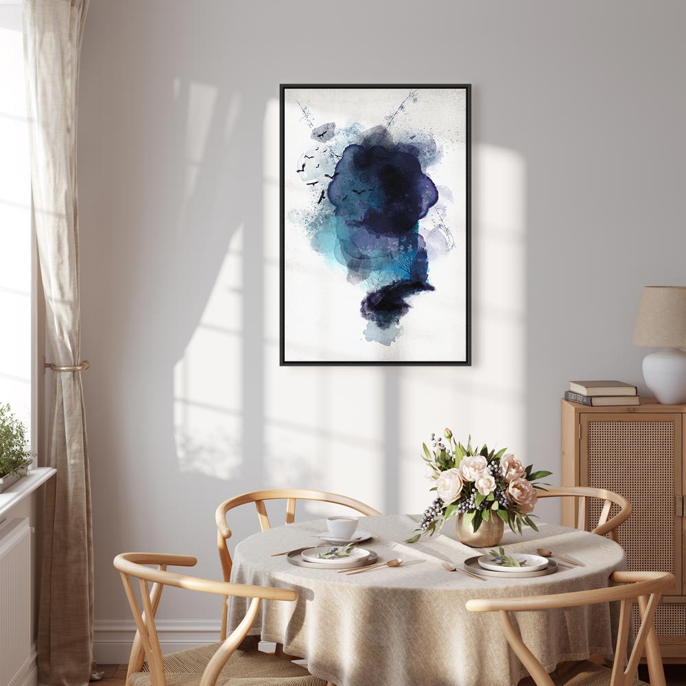 Blue Watercolor Abstract Canvas Print