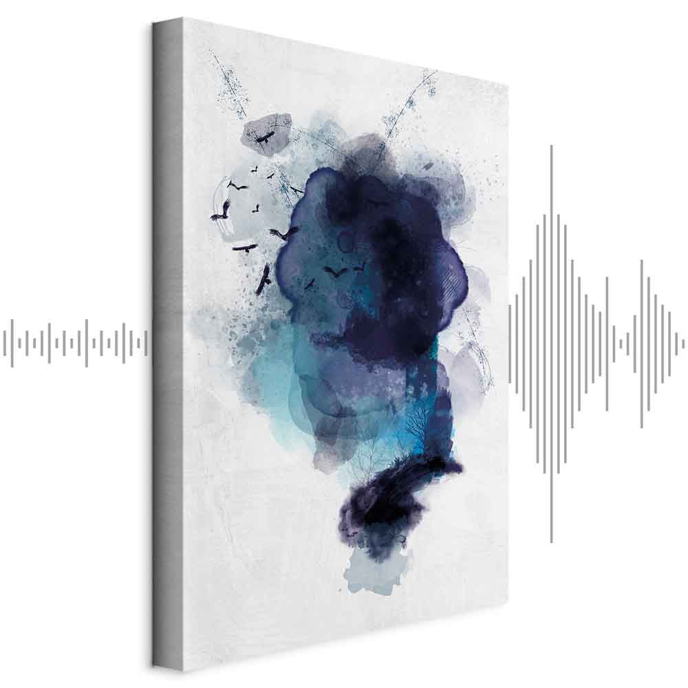 Blue Watercolor Abstract Canvas Print