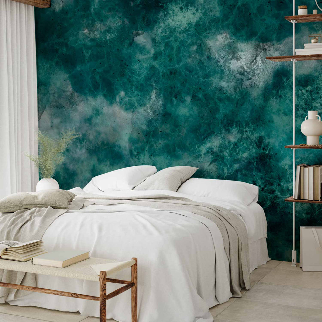 Malachite Textured Abstract Wall Mural
