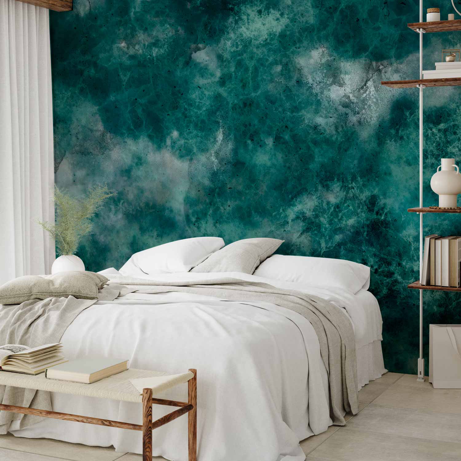 Malachite Textured Abstract Wall Mural