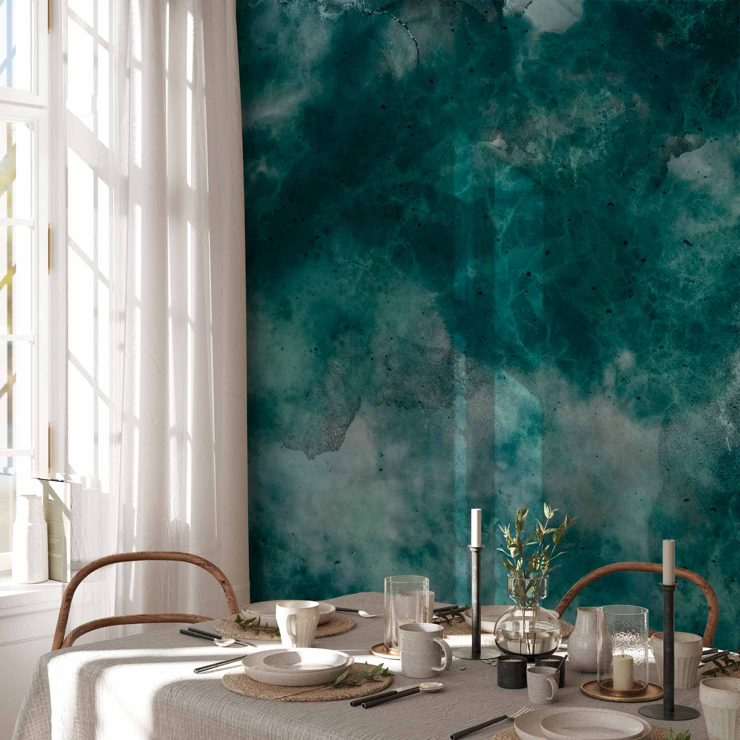 Malachite Textured Abstract Wall Mural
