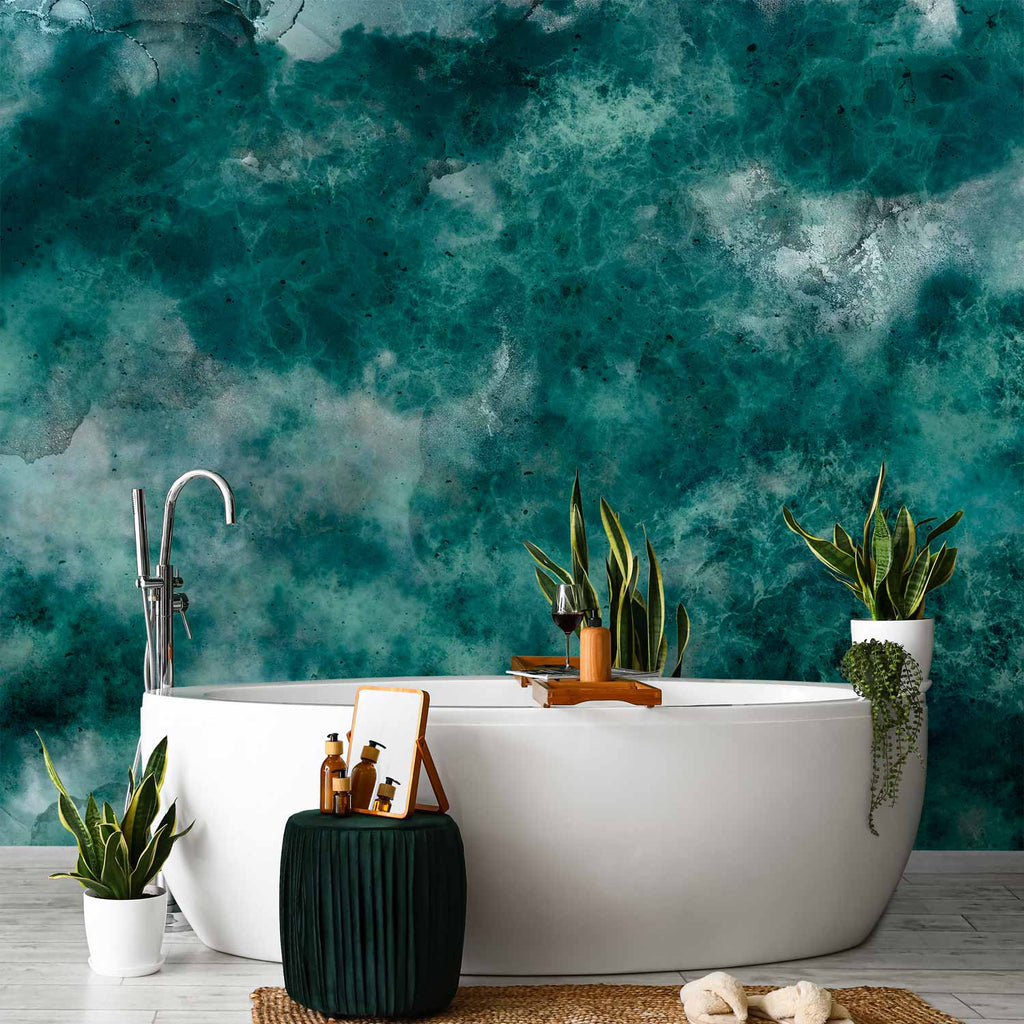 Malachite Textured Abstract Wall Mural