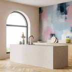 Blue and Pink Abstract Shapes Wall Mural