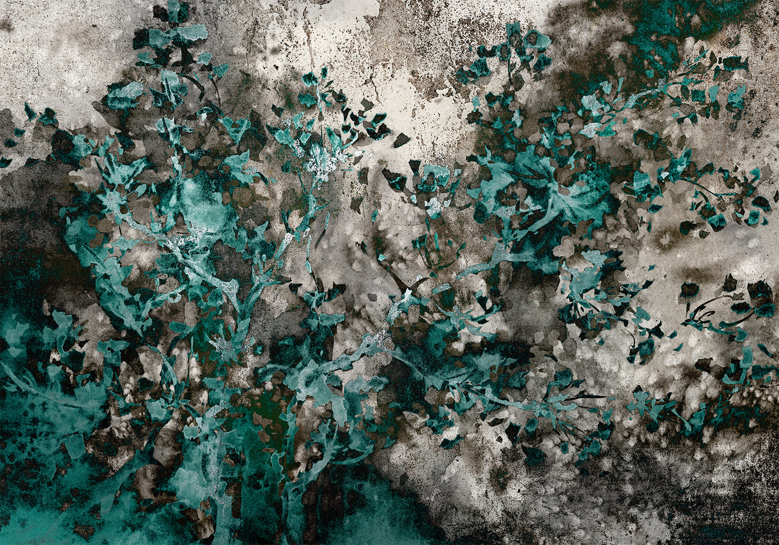 Skandinavisches Wandbild in Grüntönen