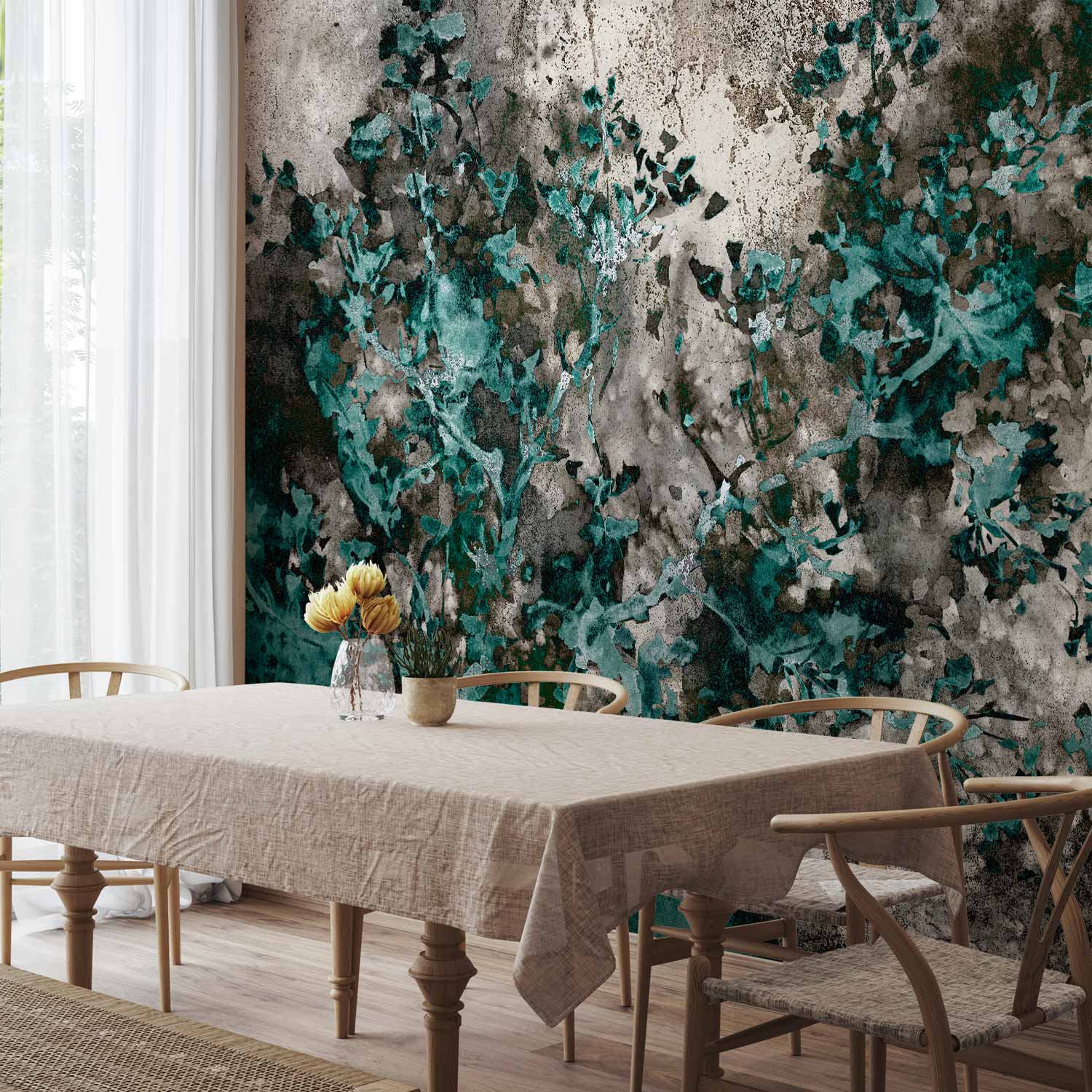 Scandinavian Green Abstract Wall Mural