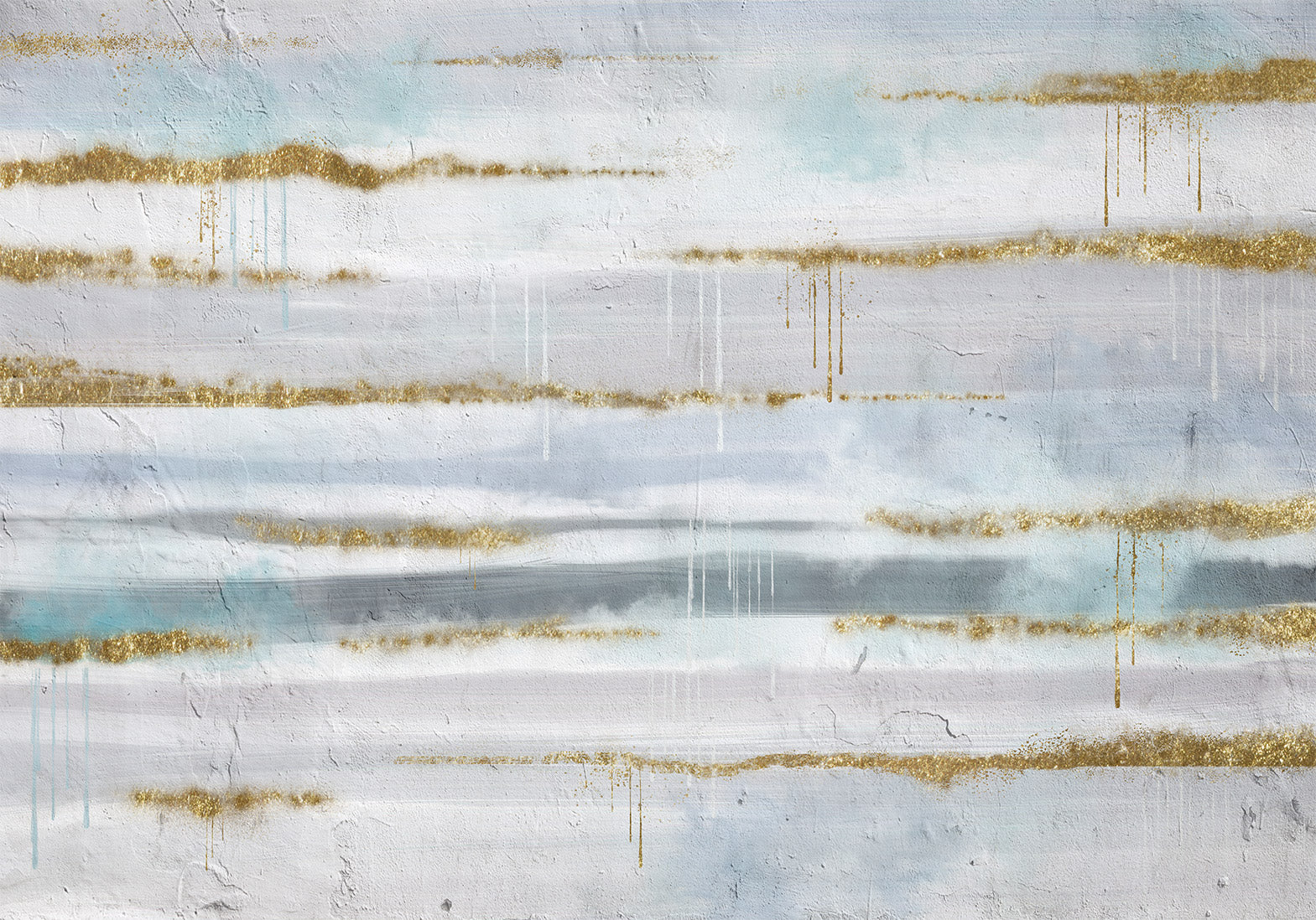 Modernes abstraktes Streifen-Wandbild mit Goldmuster