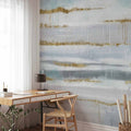 Abstract Gold Stripe Modern Wall Mural