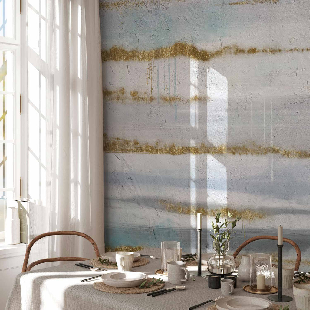 Abstract Gold Stripe Modern Wall Mural