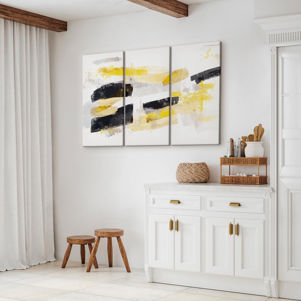 Abstract Stain Expression Modern Canvas Print (3 Parts)