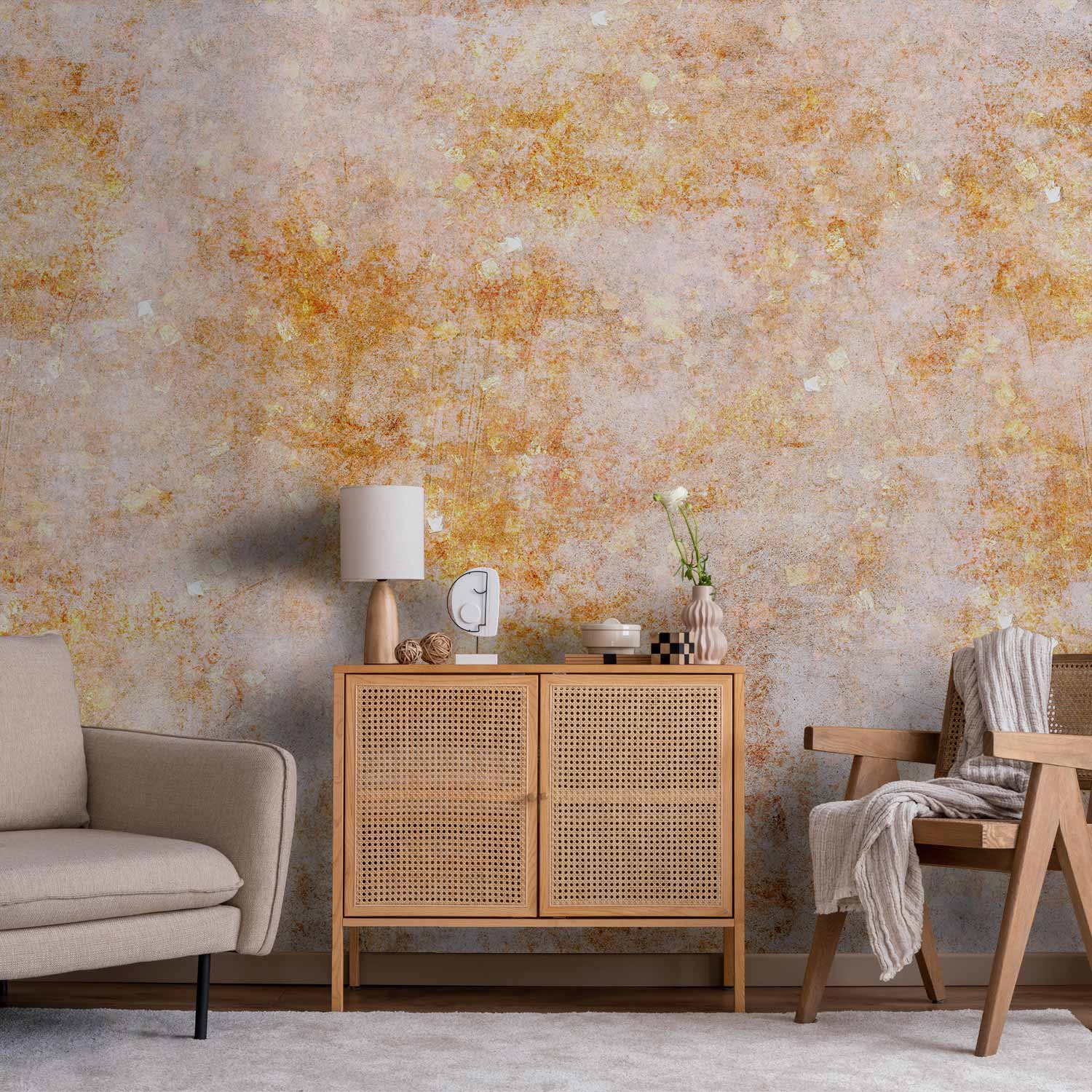 Abstract Wall Mural Featuring Sun Explosion Patterns
