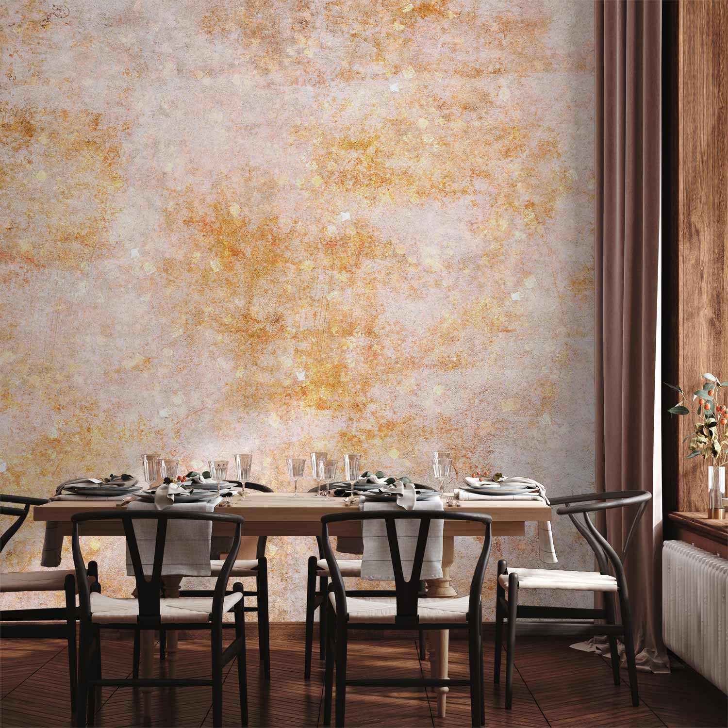 Abstract Wall Mural Featuring Sun Explosion Patterns