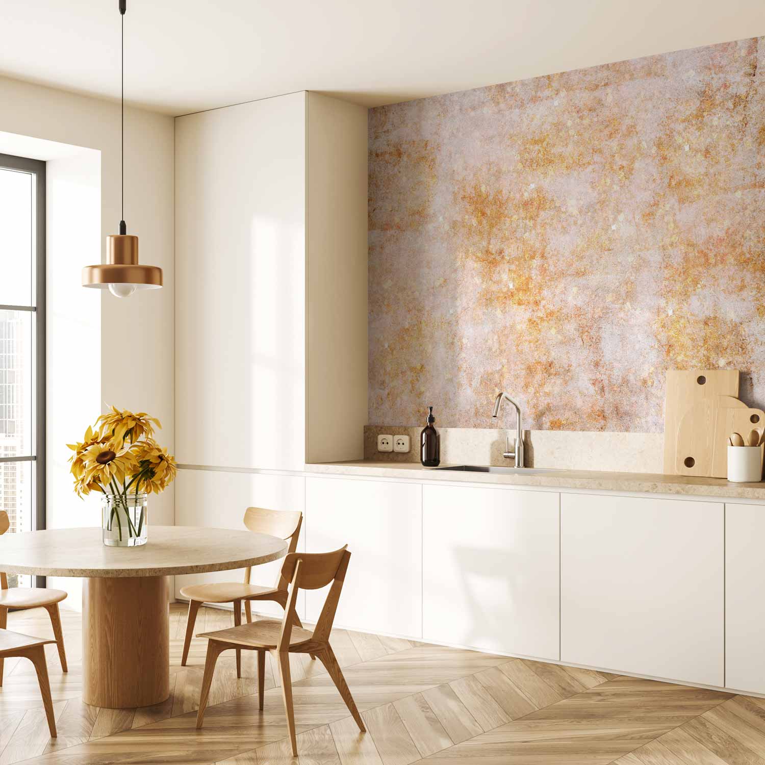 Abstract Sun Explosion Pattern Wall Mural