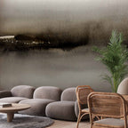 Abstract Modern Wall Mural with Grey and Black Pattern