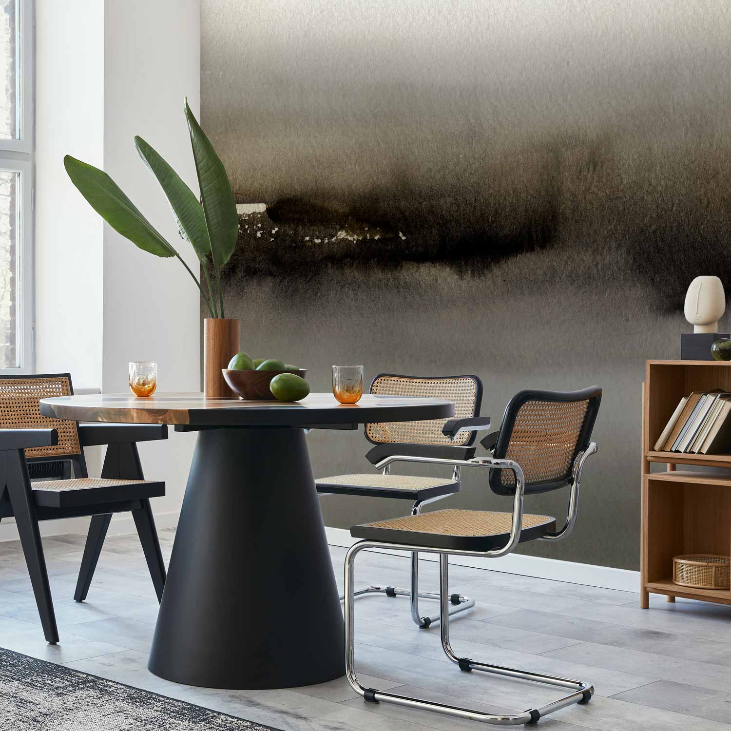 Grey Abstract Modern Painting Wall Mural