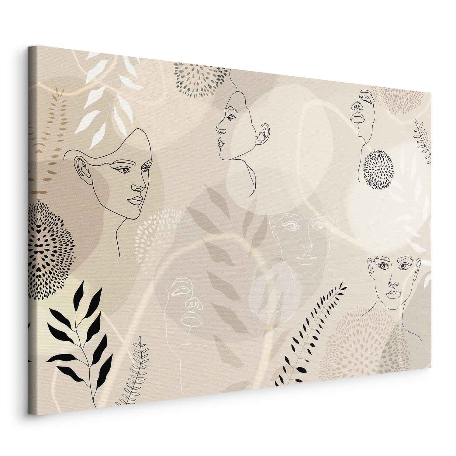 Feminine Line Art Portrait Minimalist Canvas Print