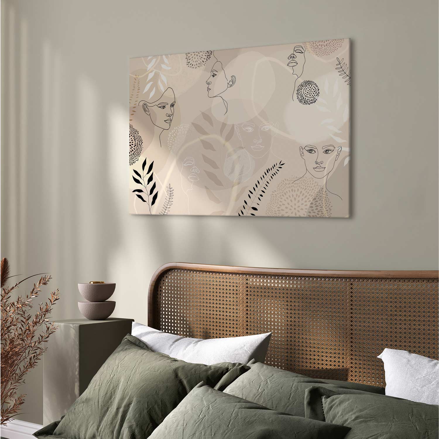 Feminine Line Art Portrait Minimalist Canvas Print