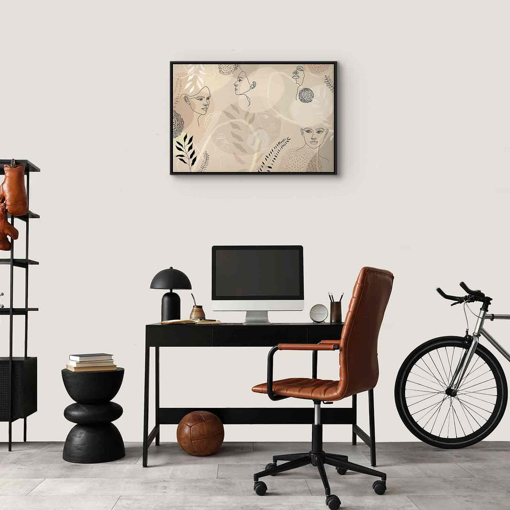 Feminine Line Art Portrait Minimalist Canvas Print