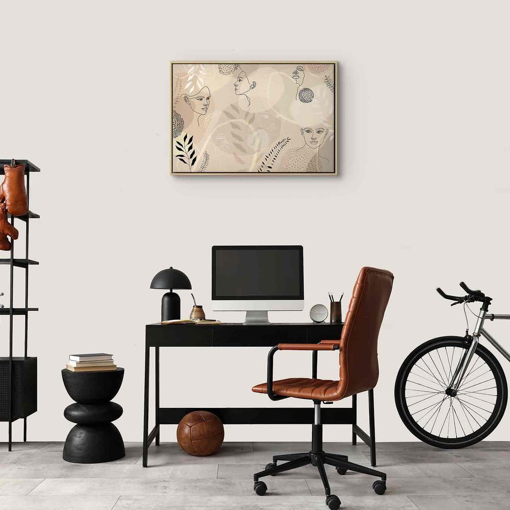 Feminine Line Art Portrait Minimalist Canvas Print