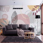 Vegetable Line Art Wall Mural for Modern Spaces