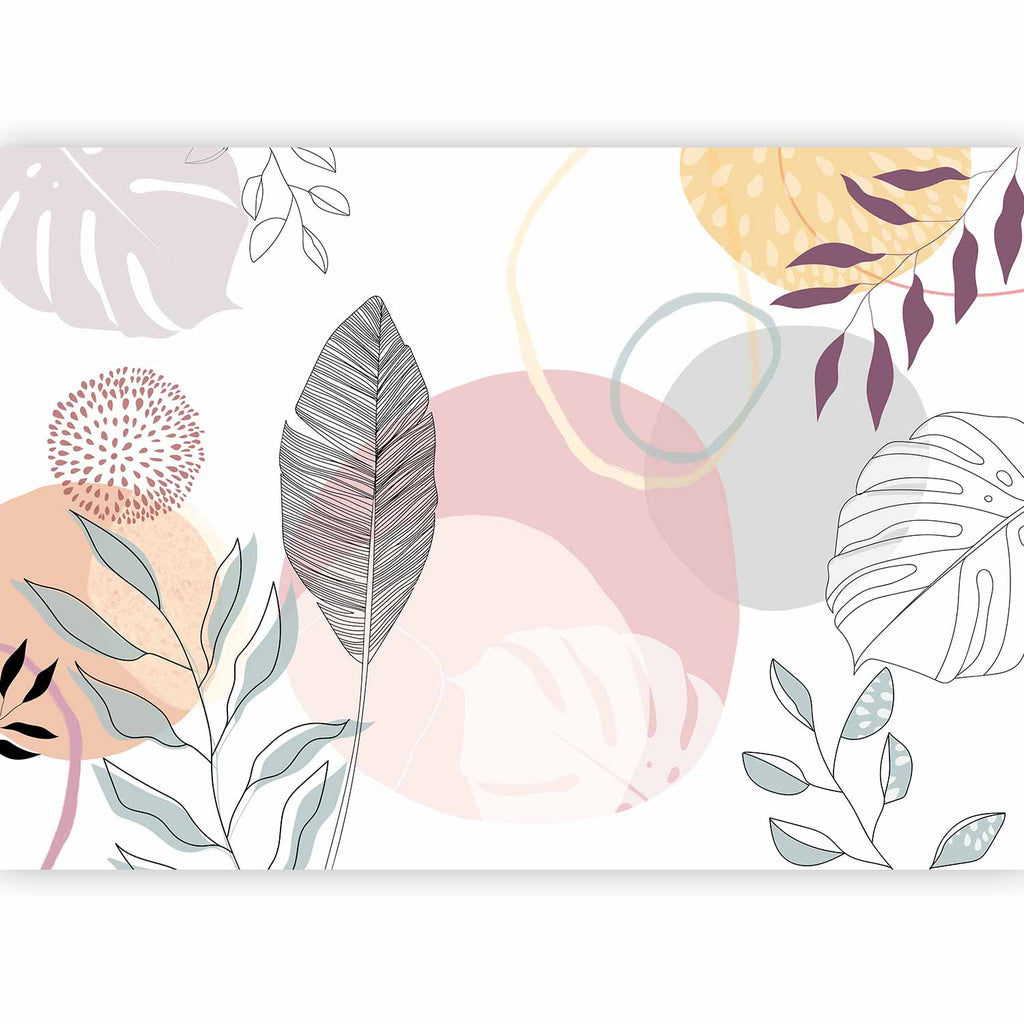 Vegetable Line Art Wall Mural for Modern Spaces