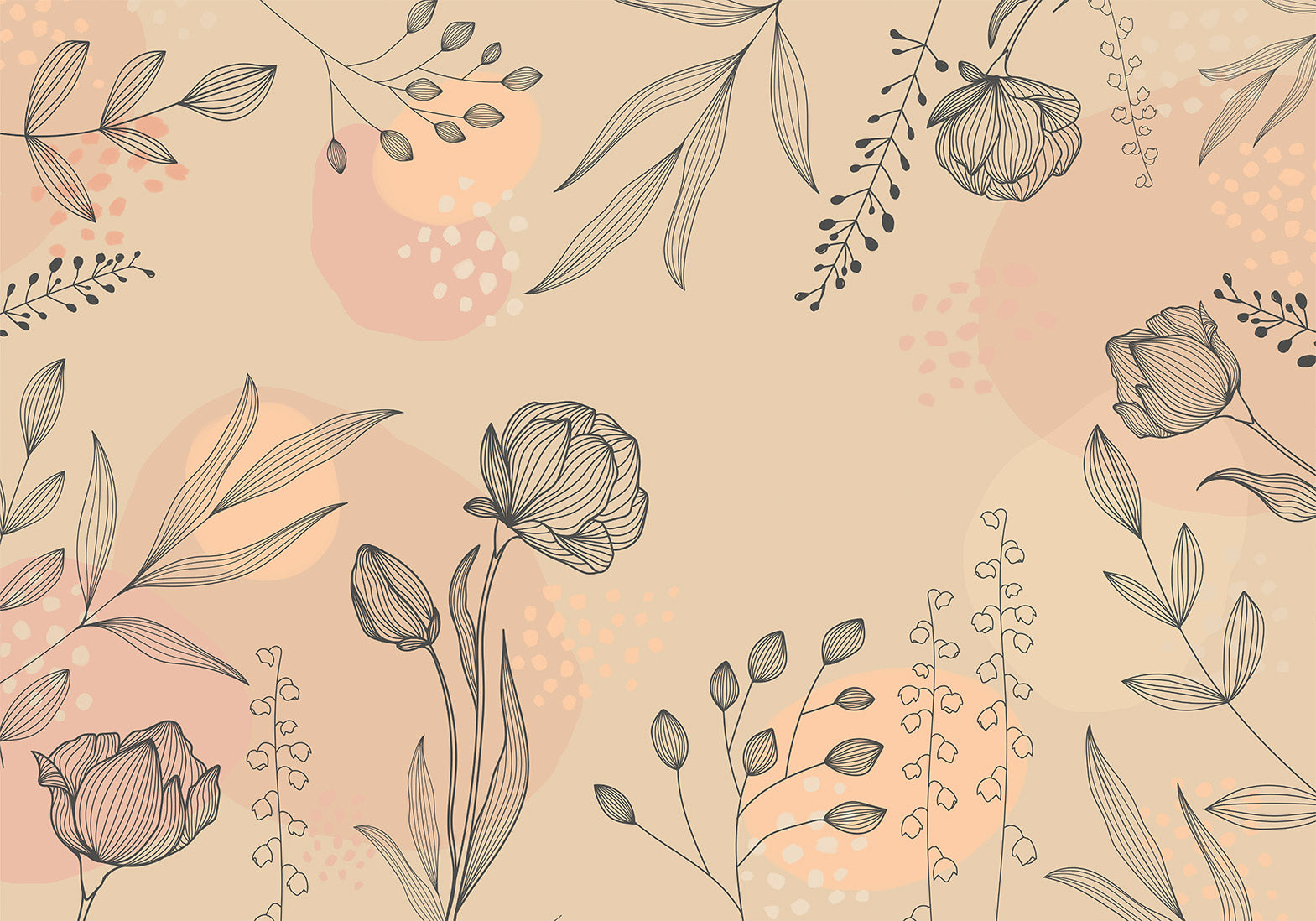 Warm Shades of Nature Wall Mural for Modern Interiors