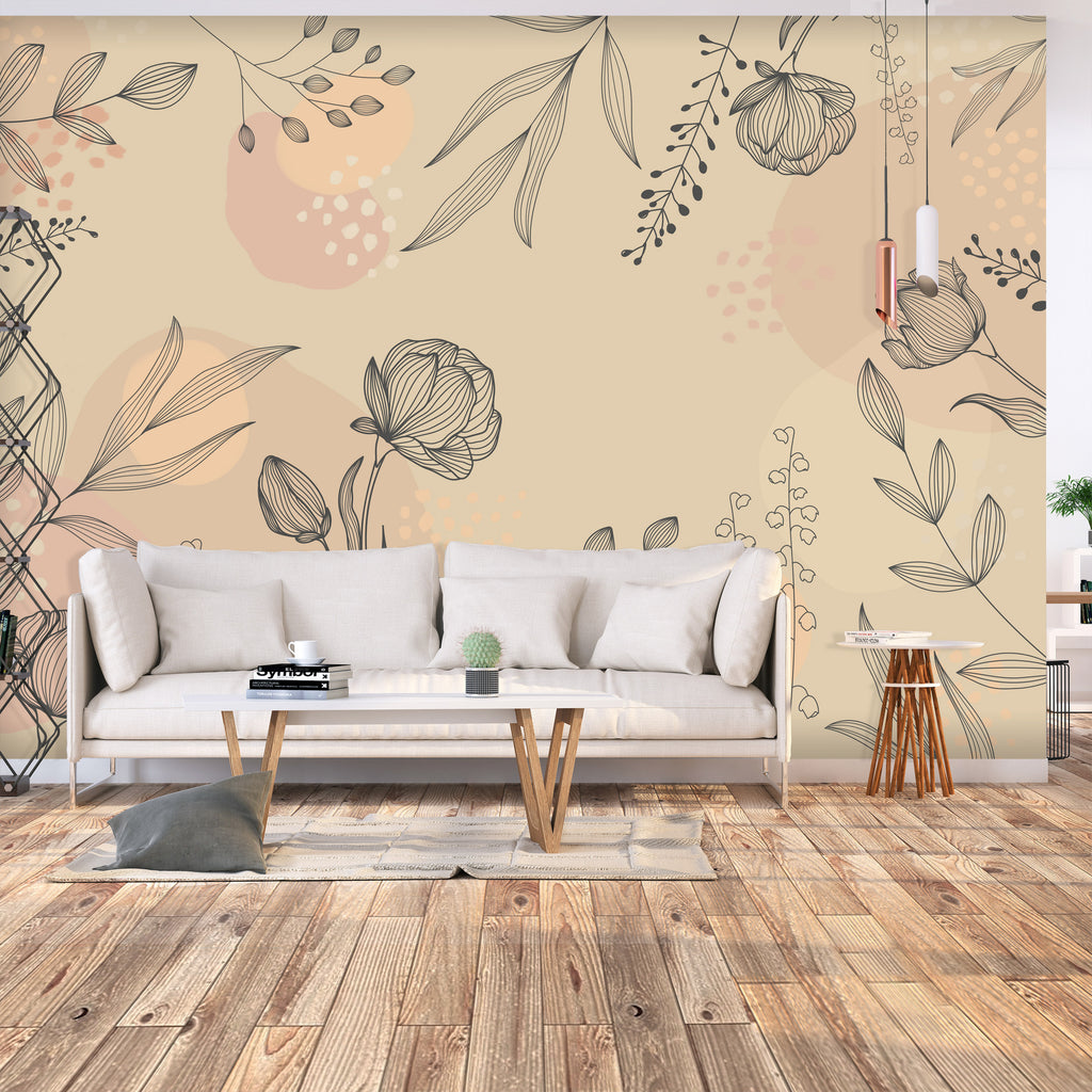 Warm Shades of Nature Wall Mural for Modern Interiors