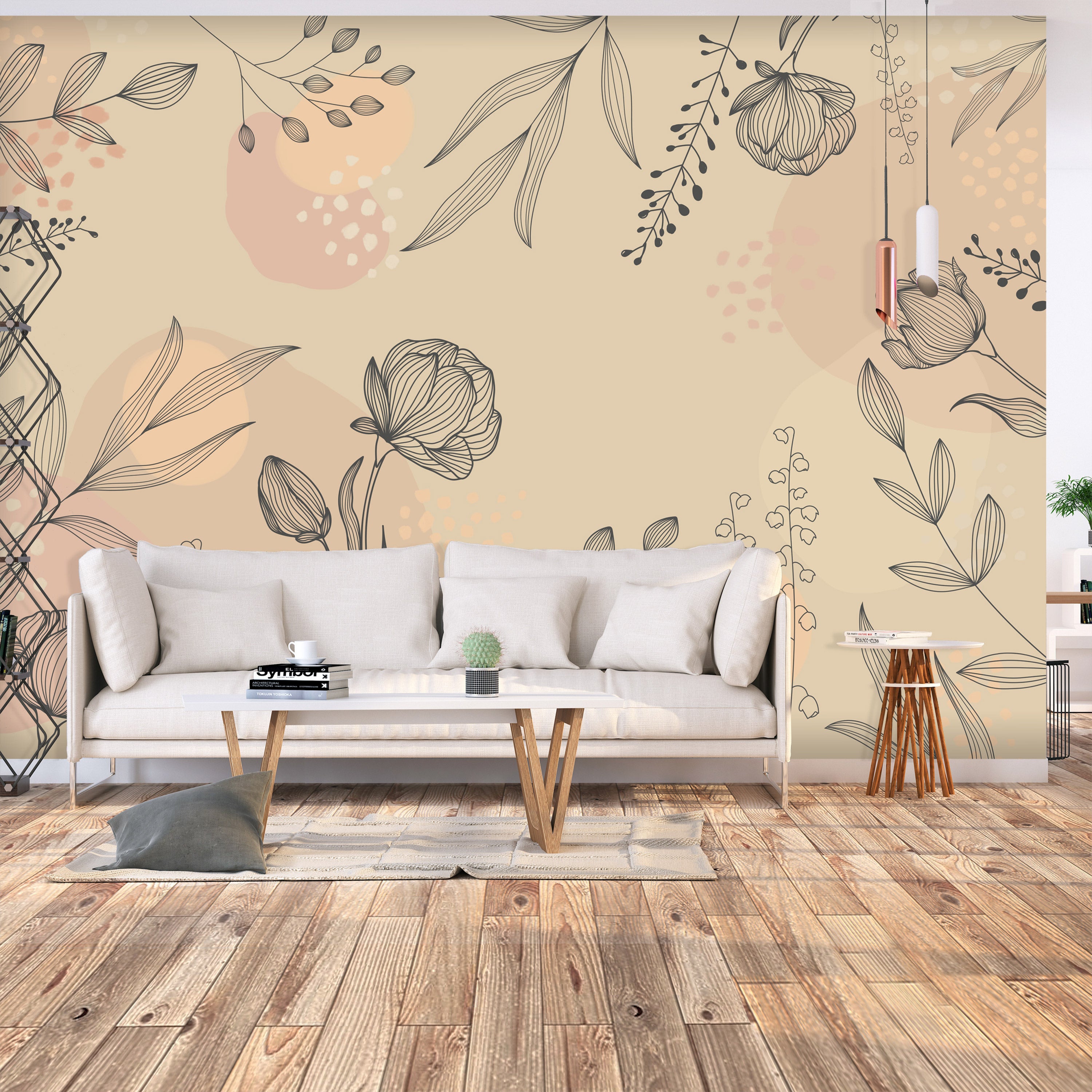 Warm Shades of Nature Wall Mural for Modern Interiors