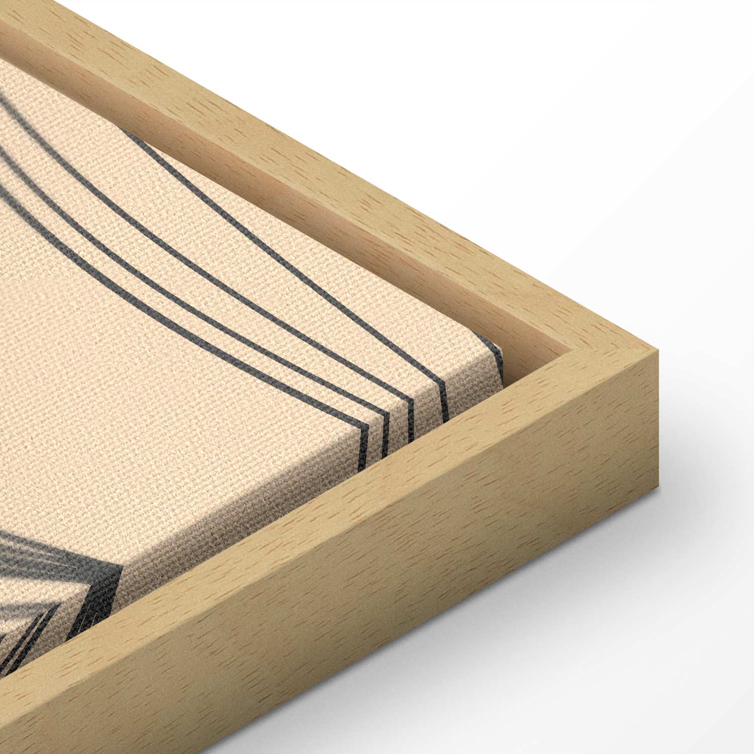 Warm Nature Leaves Line Art Canvas Print