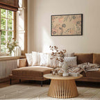 Warm Nature Leaves Line Art Canvas Print