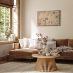 Warm Nature Leaves Line Art Canvas Print