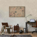 Warm Nature Leaves Line Art Canvas Print