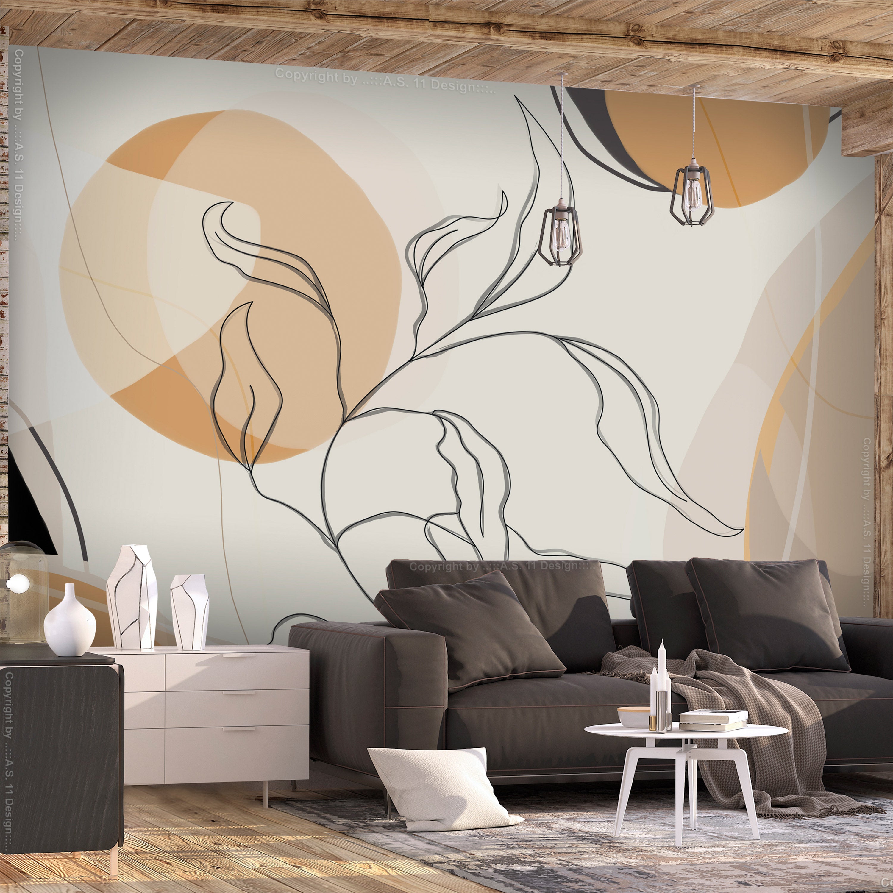 Stylish Abstract Landscape Wall Mural Decor