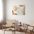 Leaf Line Art Landscape Canvas Print