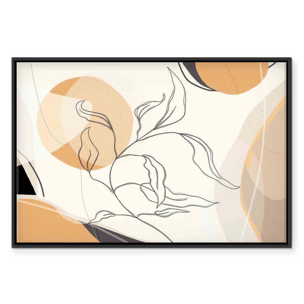 Leaf Line Art Landscape Canvas Print