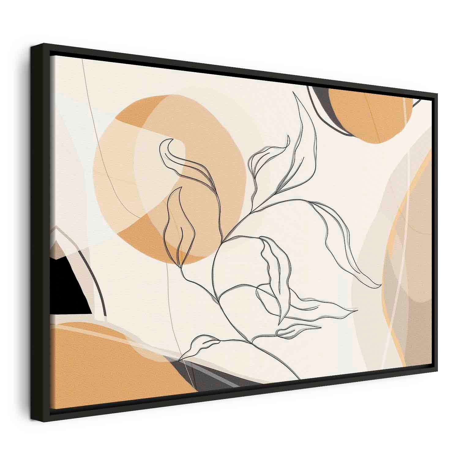 Leaf Line Art Landscape Canvas Print