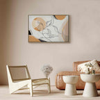 Leaf Line Art Landscape Canvas Print