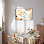 Leaf Line Art Landscape Canvas Print