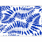 Blue Fern Wall Mural with Leaf Motifs