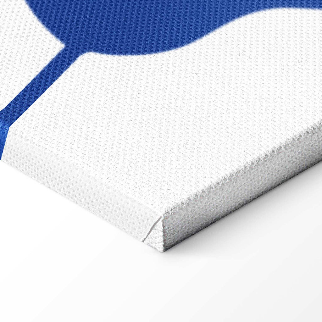 Cobalt Fern Line Art Canvas Print