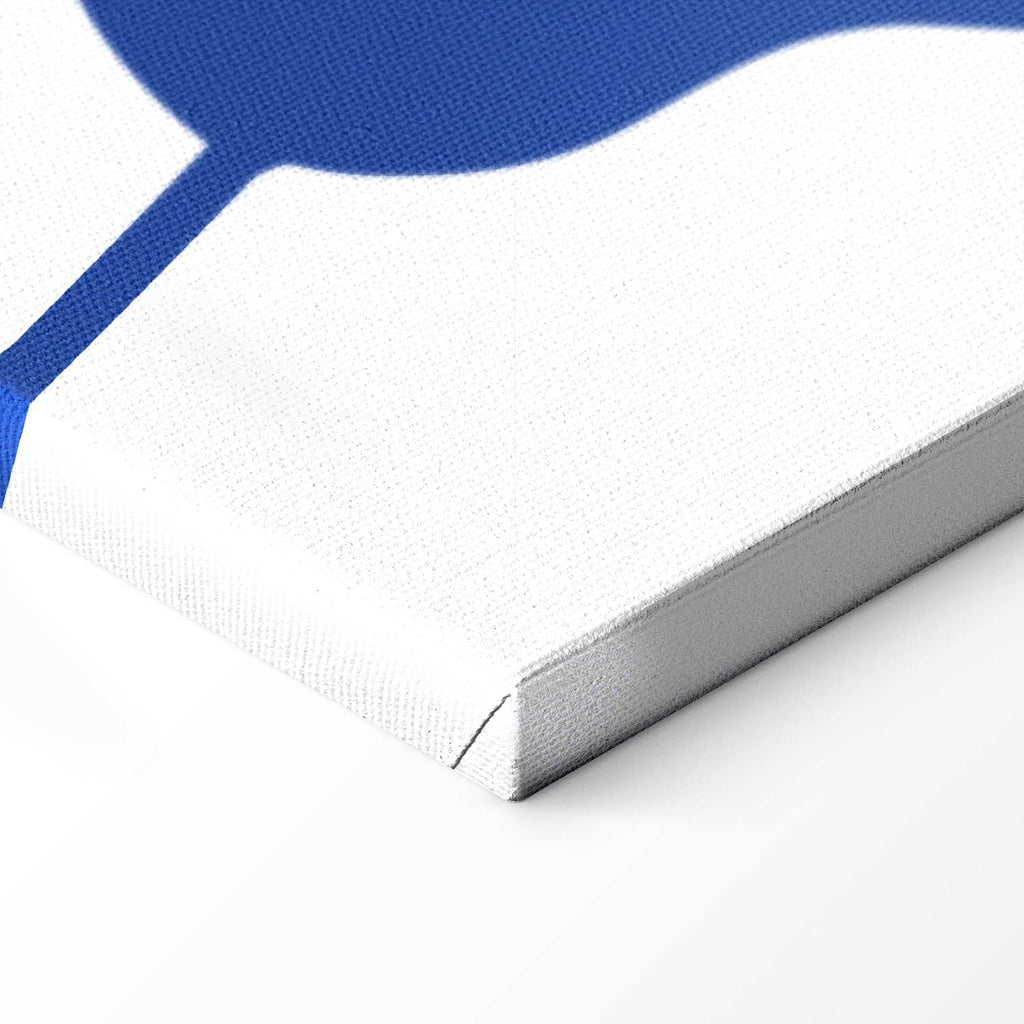 Cobalt Fern Line Art Canvas Print