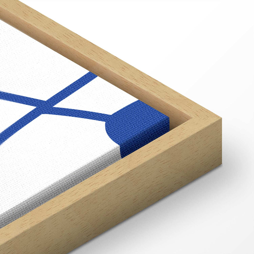 Cobalt Fern Line Art Canvas Print