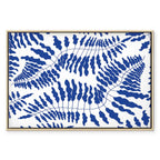 Cobalt Fern Line Art Canvas Print