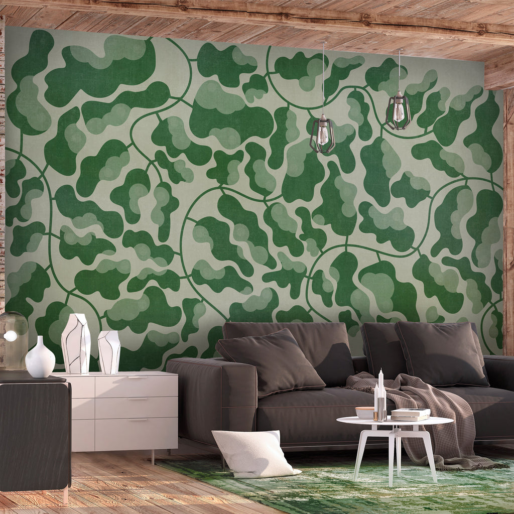 Green Labyrinth Wall Mural for Stylish Interiors