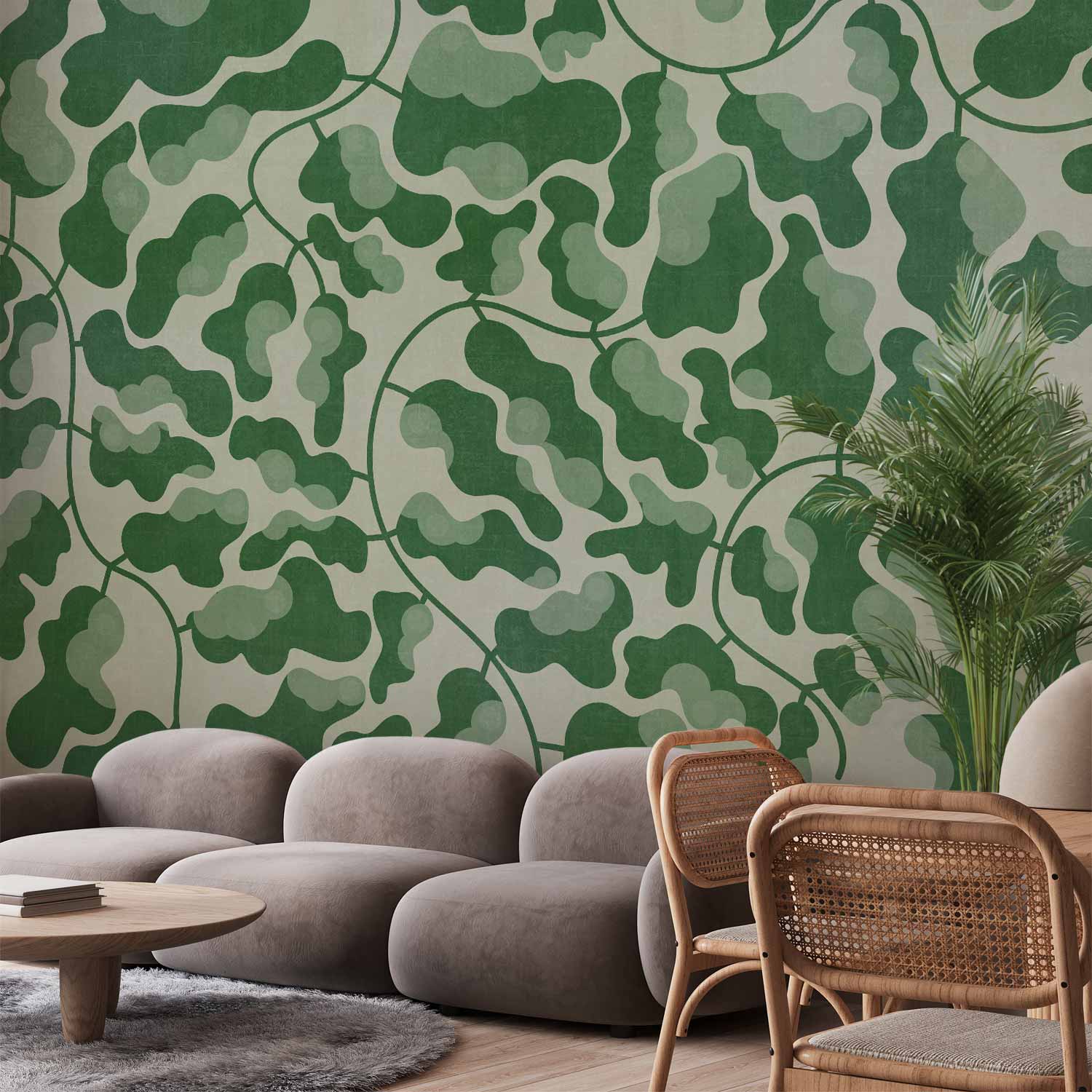 Green Labyrinth Wall Mural for Stylish Interiors
